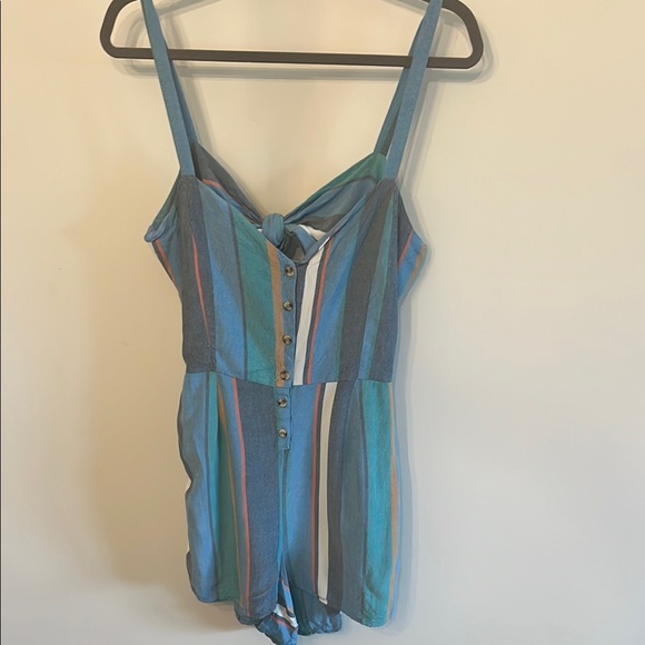 Patrons of Peace Blue and Orange Jumpsuit with Sweetheart Neckline - Picture 4 of 6